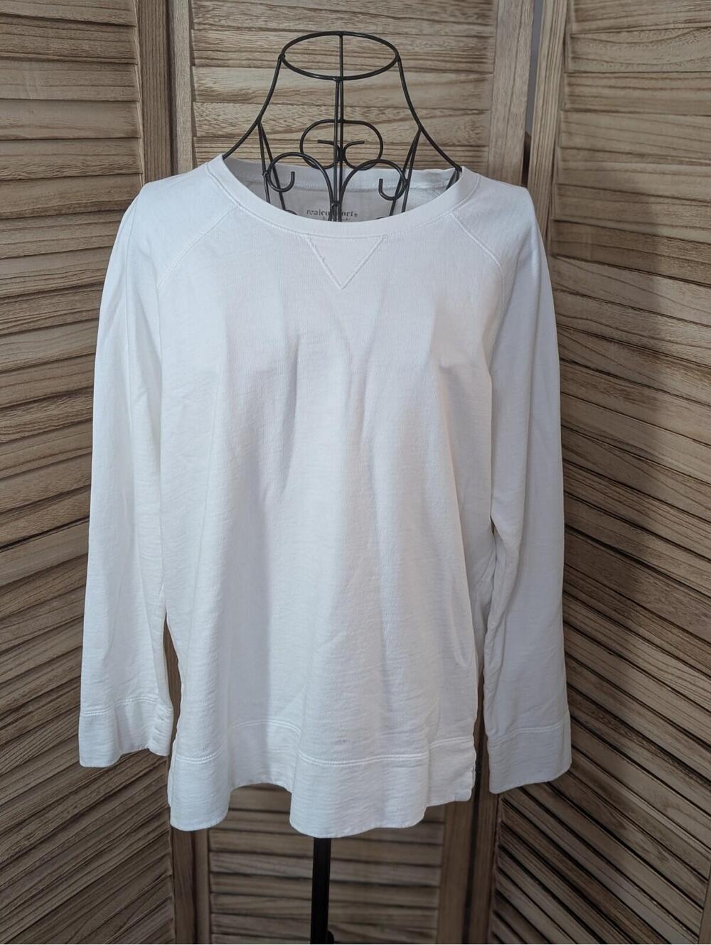 Real Comfort Womens Medium Cotton Crew Neck Sweater Athleisure